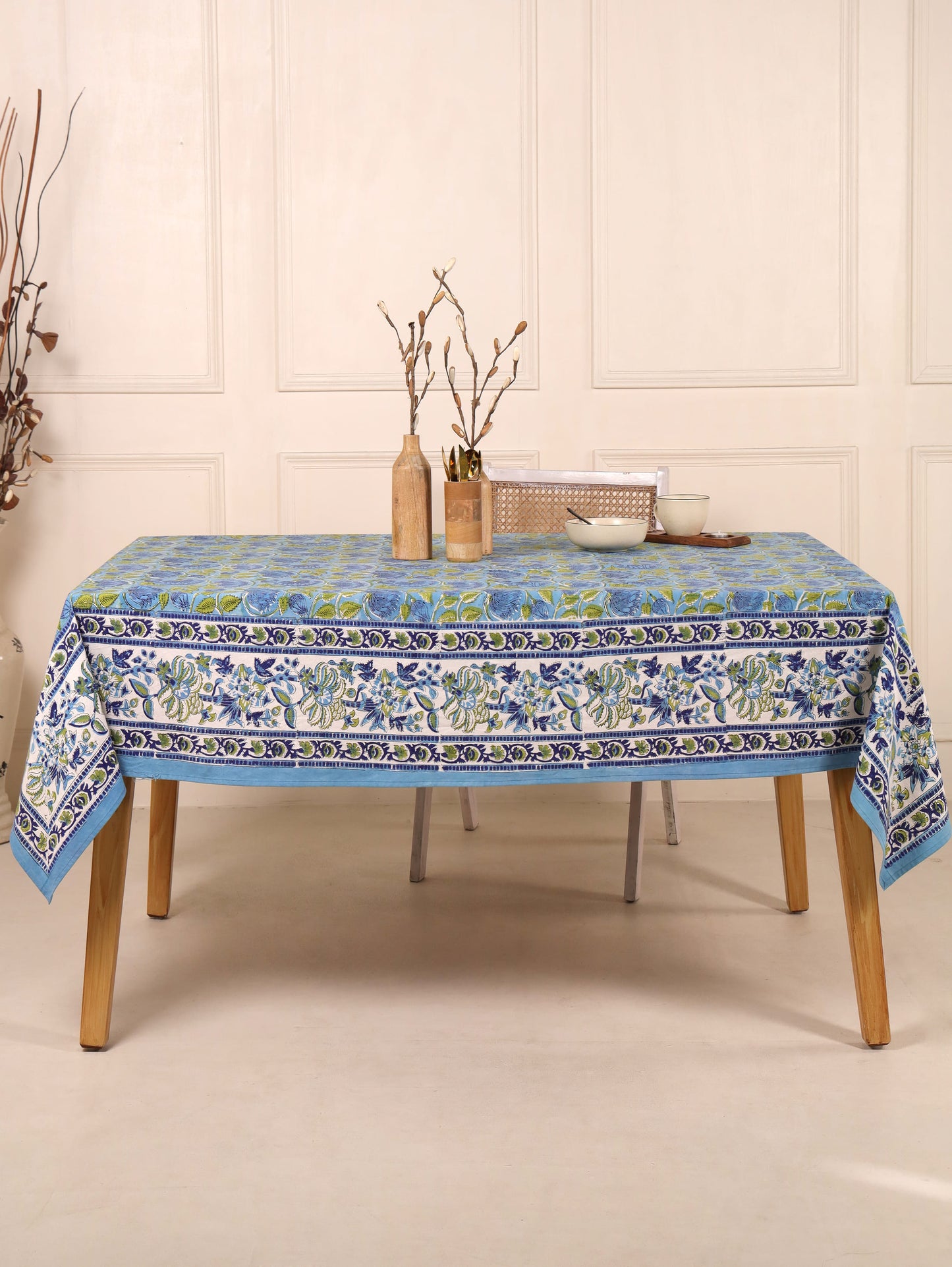 The Serene Aqua Floral Table Cloth