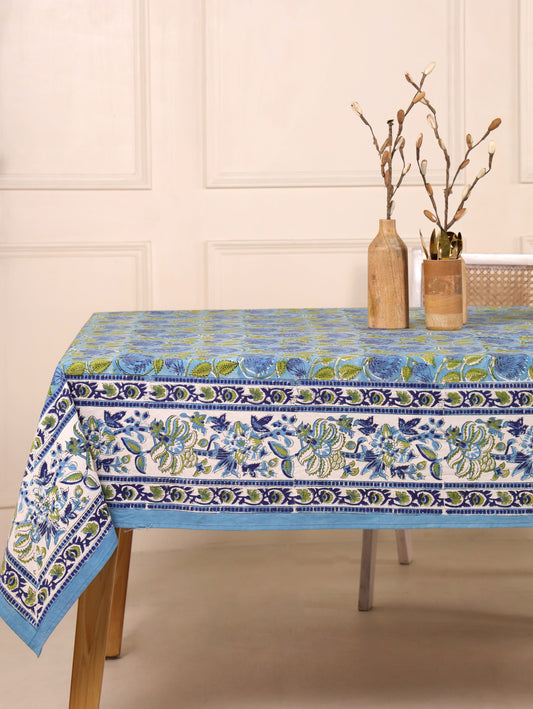 The Serene Aqua Floral Table Cloth