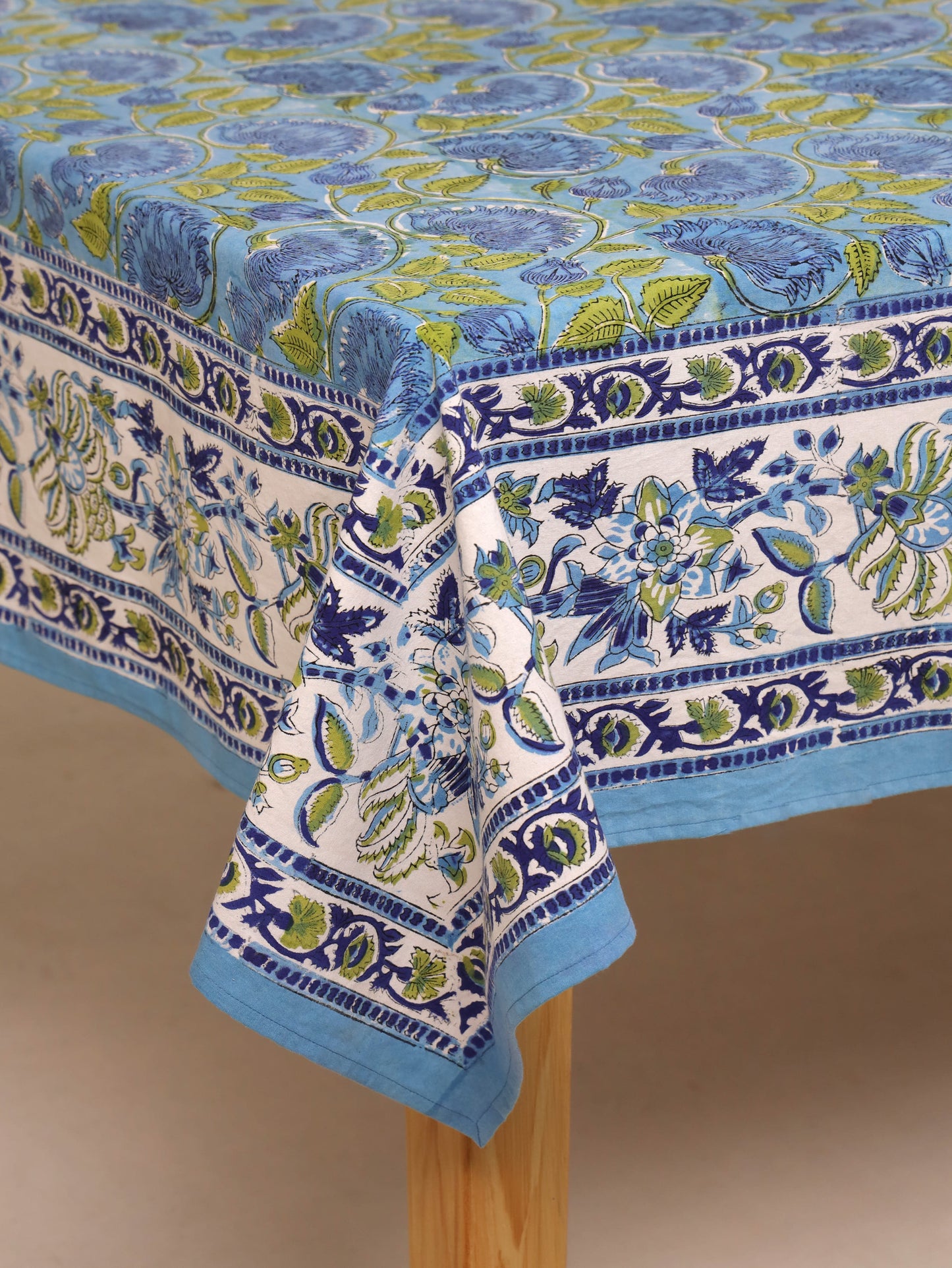 The Serene Aqua Floral Table Cloth