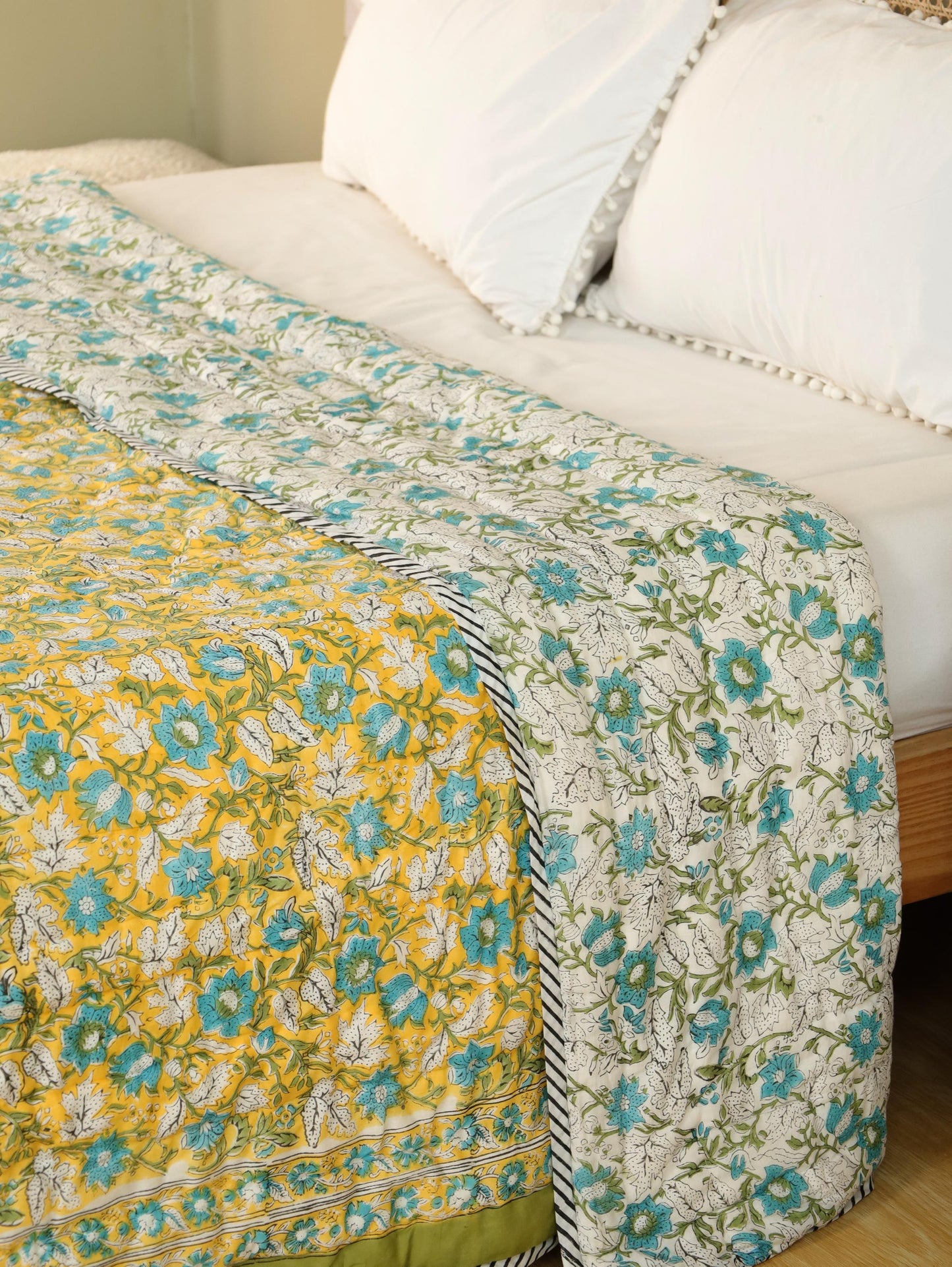 The Marigold & Turquoise Bloom Quilt