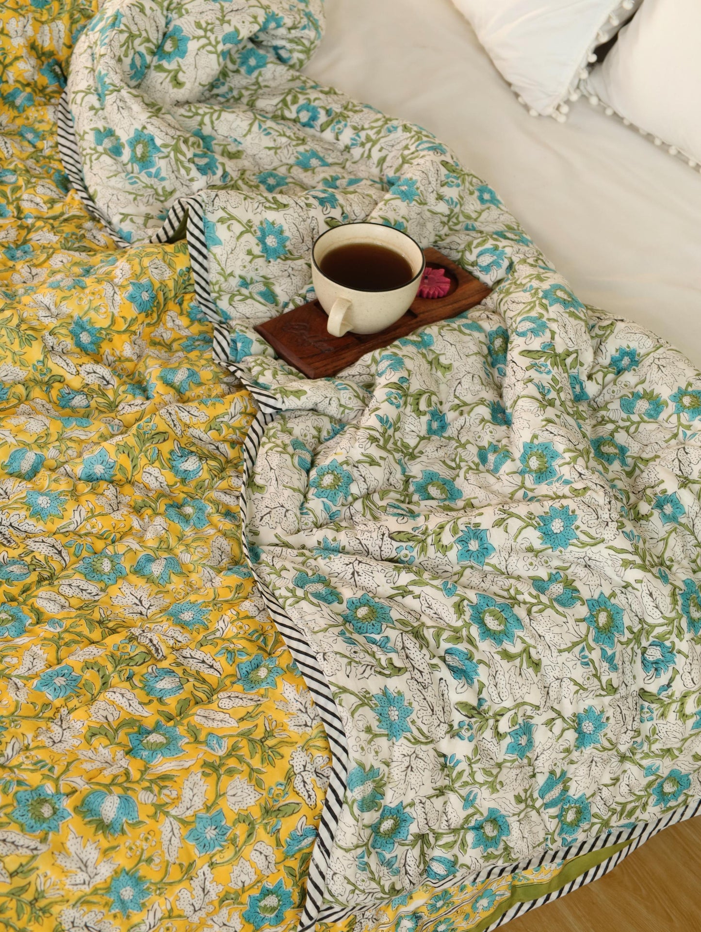 The Marigold & Turquoise Bloom Quilt