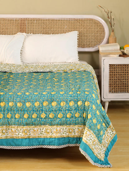 The Teal Pomegranate Quilt