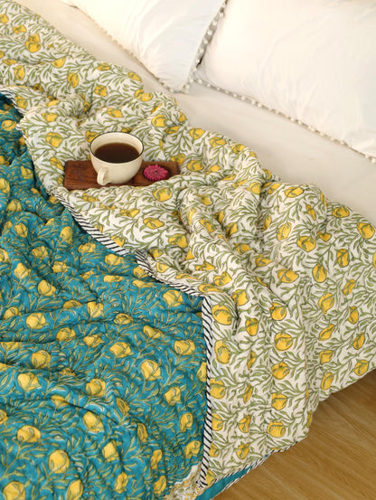 The Teal Pomegranate Quilt