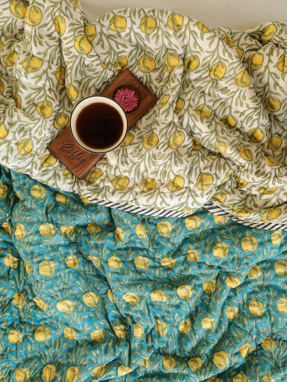 The Teal Pomegranate Quilt