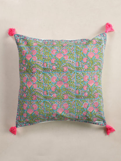 The Aqua Rose Cushion Cover