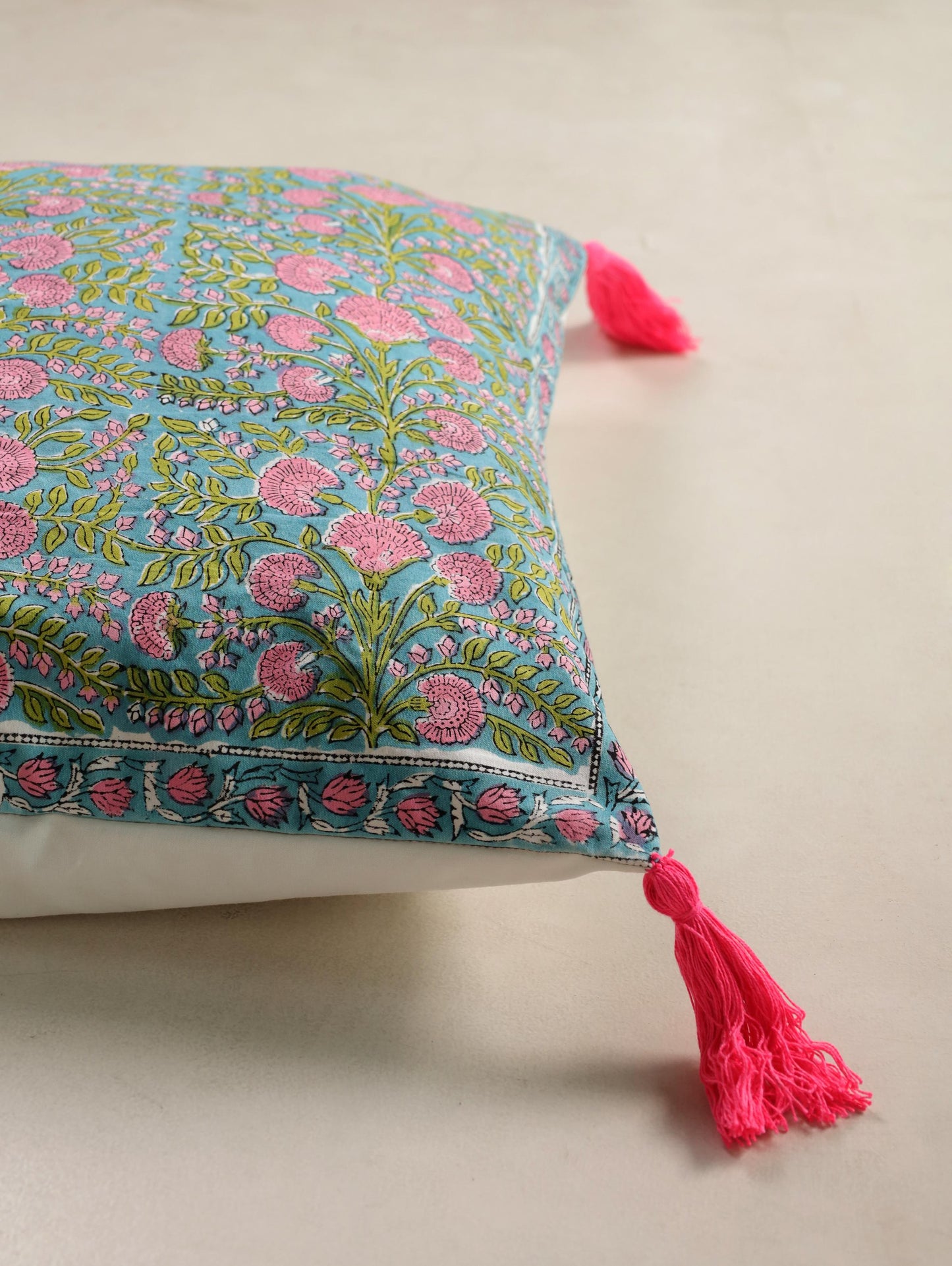 The Aqua Rose Cushion Cover