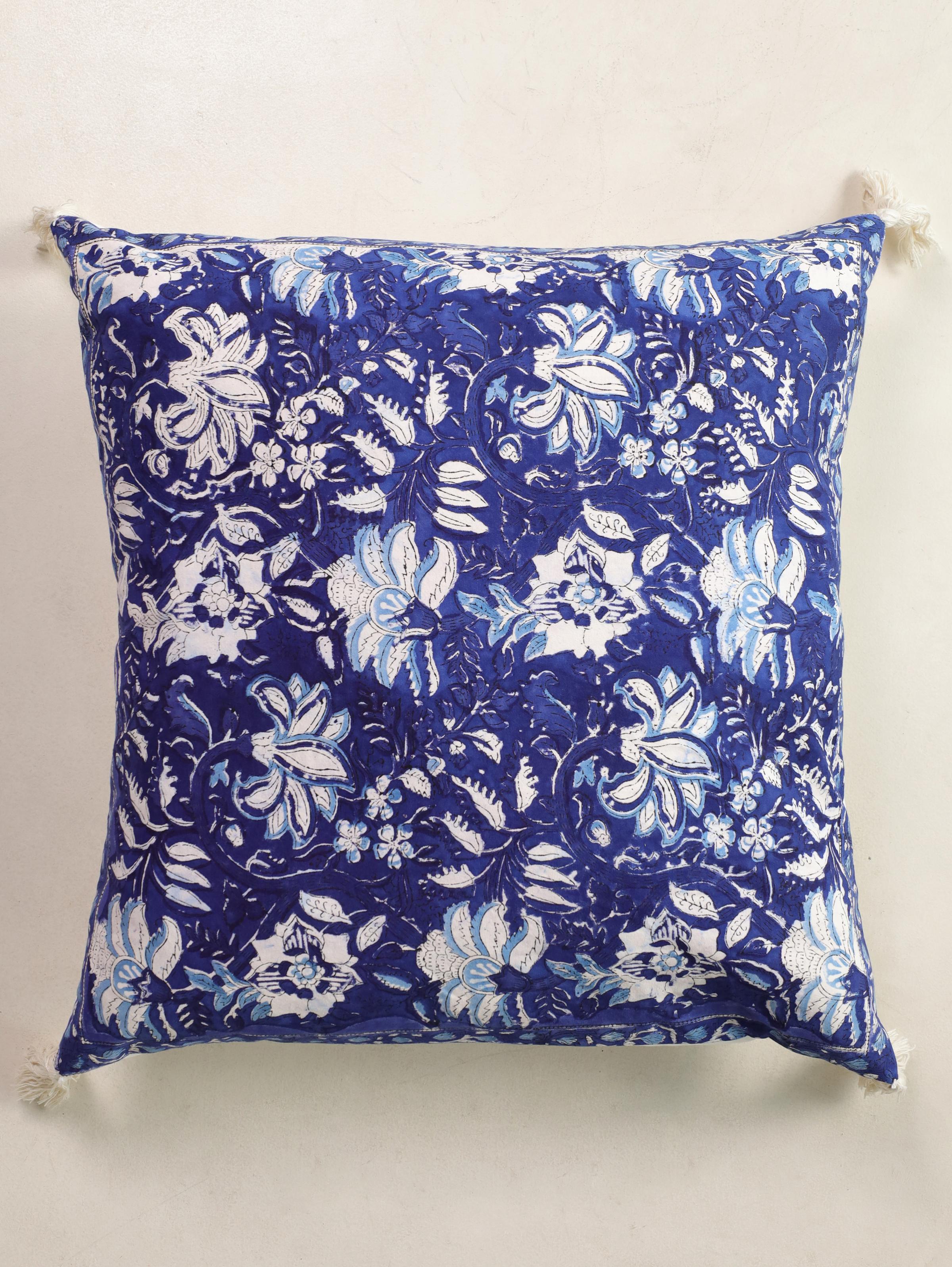 The Midnight Indigo Tassel Cushion Cover