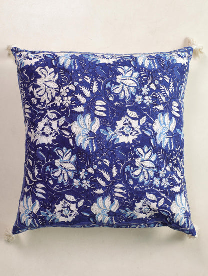 The Midnight Indigo Tassel Cushion Cover