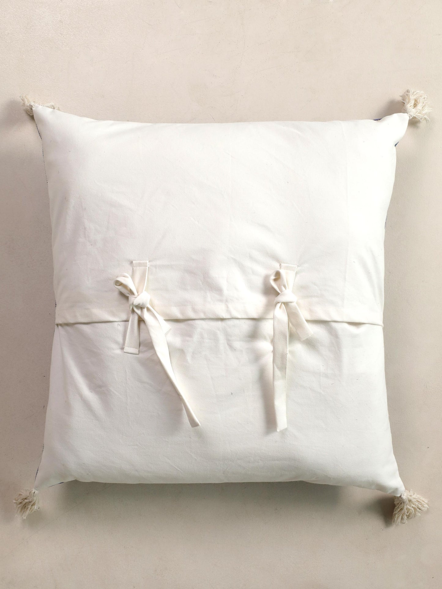 The Midnight Indigo Tassel Cushion Cover